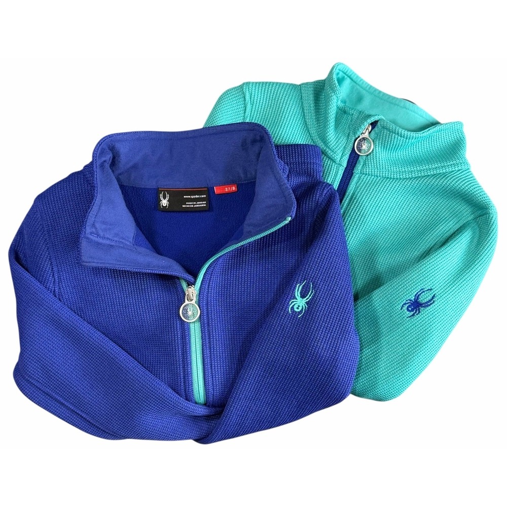 Spyder Youth Girls Endure Stryke Full Zip Knit Jacket Purple/Teal Size 7/8 (2)